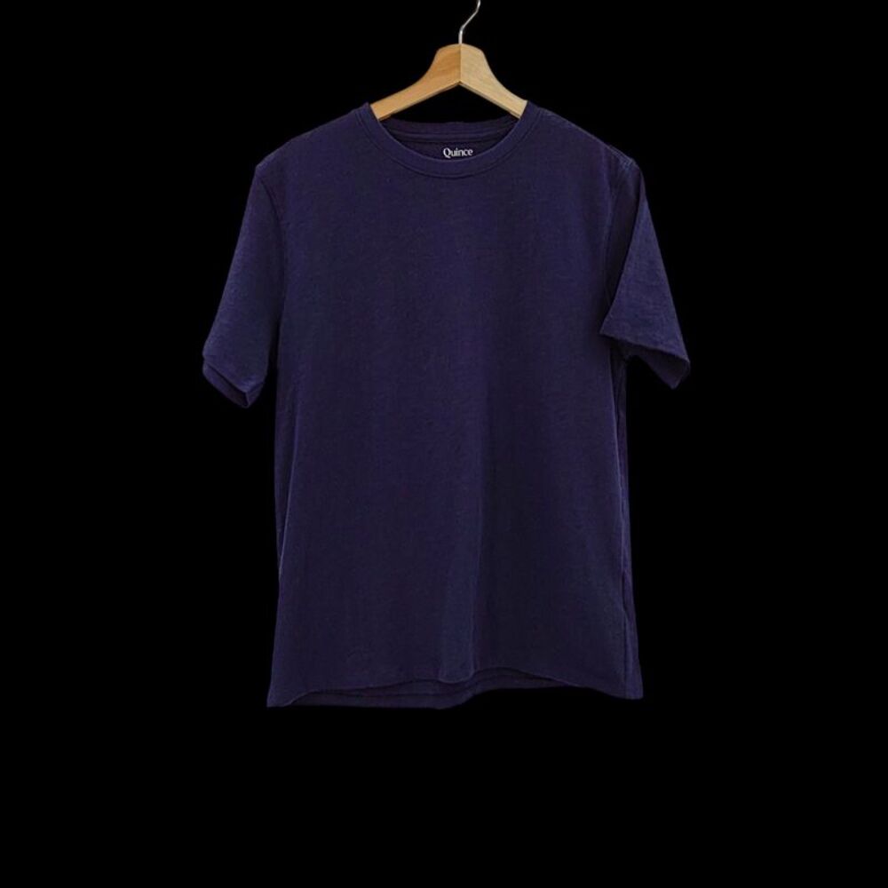 Quince Men Flex Curve Crewneck Tee Blue S